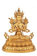 精工仿古全鎏金文殊16