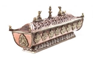 手工銅臥香爐10吋