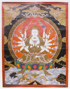 帆布印刷唐卡 - 準堤佛母