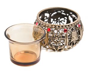 八吉祥燭台(古銅)