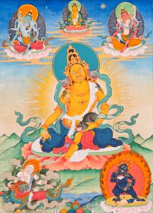 五路財神手繪唐卡(小)