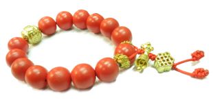 硃砂手珠+銅刻六字+鈴杵+吉祥結