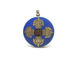 銀鑲寶石十字杵墜