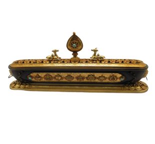 精雕銅八吉祥臥香爐32公分