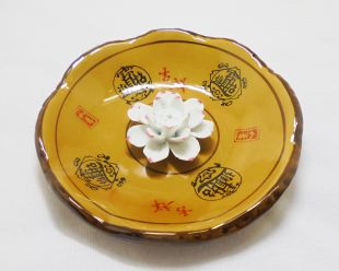 造型陶瓷蓮花立香爐(招財)