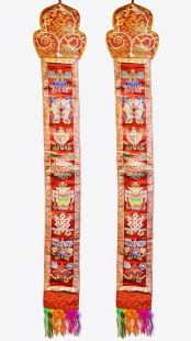 八吉祥直掛布47〝x5〝 紅