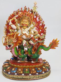 白財神佛像(半鎏金手工彩繪)