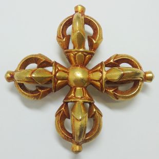 五股十字金剛杵墜子(鍍金)