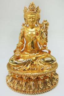 普賢菩薩 925銀電金佛像