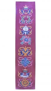 手繪八吉祥直掛布(一對) A 組