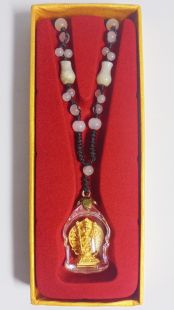 特價壓克力框鎏金千手觀音佛像項鍊