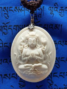 四臂觀音 雪雲石菩薩墜