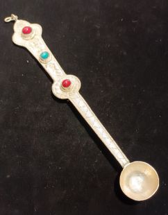 銀色鑲寶甘露湯匙