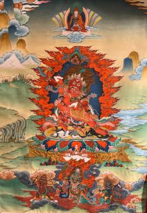 馬頭明王 雙運 (布框印刷唐卡)