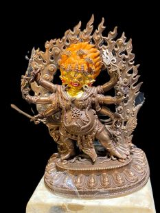 單身馬頭明王 紅銅做舊開臉